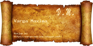 Varga Maxima névjegykártya