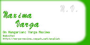 maxima varga business card